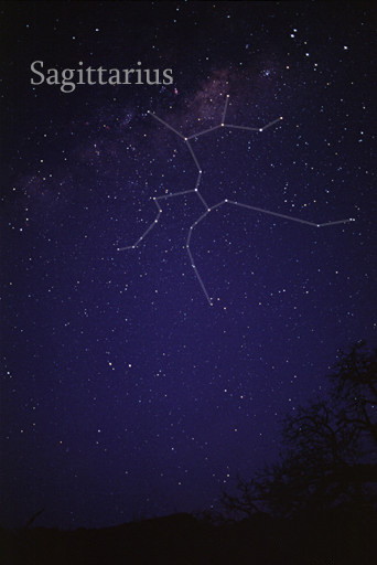 Sagittarius constellation in night sky